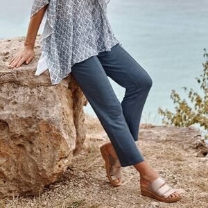 J. Jill Pure Jill French Terry Seam-detailed Crops In Light Cadet Blue